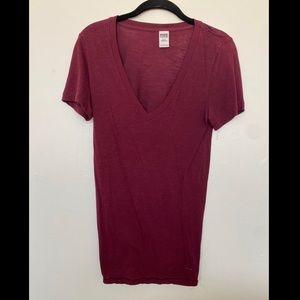 Pink V neck top